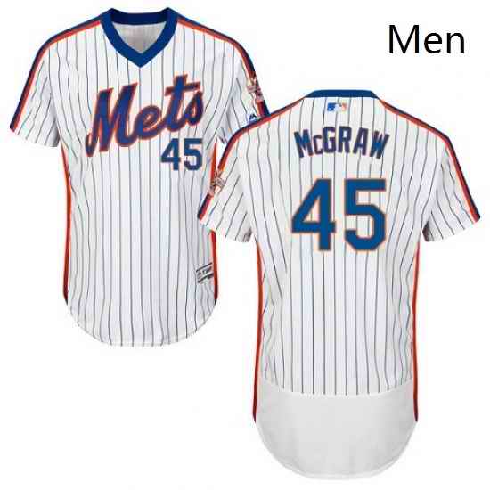 Mens Majestic New York Mets 45 Tug McGraw White Alternate Flex Base Authentic Collection MLB Jersey